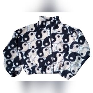 Weekending Yin Yang Sherpa Zip Up Sweatshirt